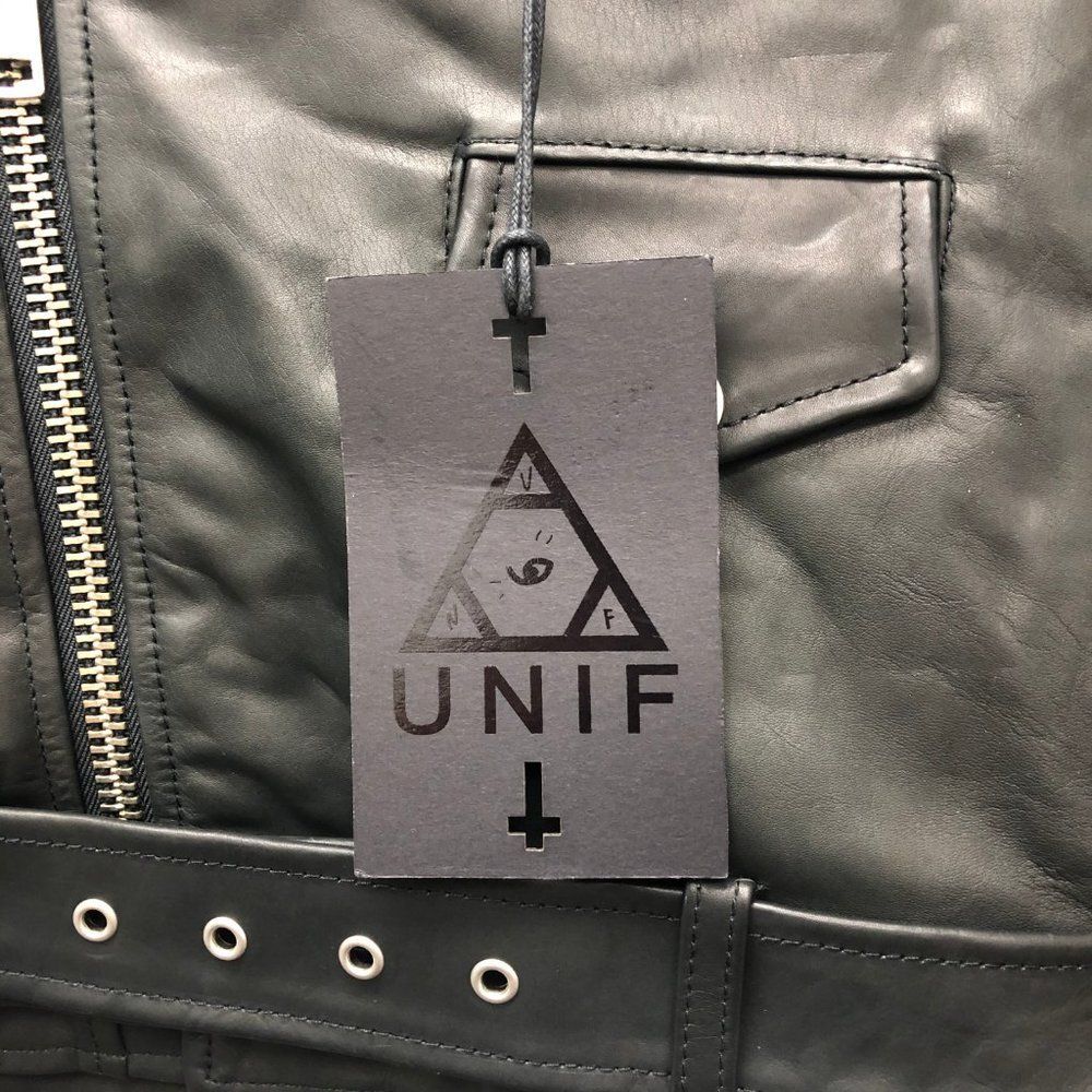 New UNIF Black Leather Jacket - Size S - Picture 4 of 6